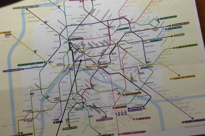 Париж. Карта метро.