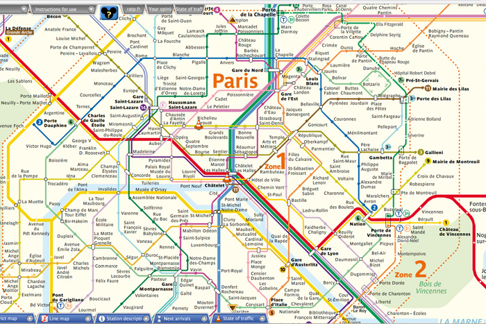 Карта парижского метро.