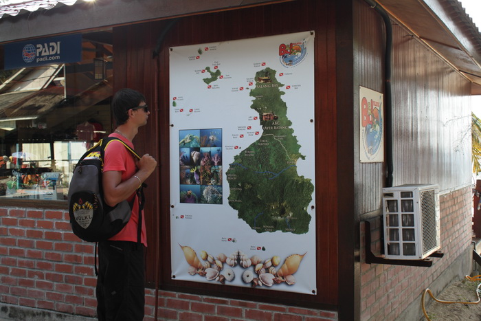 Малайзия. Остров Тиоман. Карта достопримечательностей для дайверов.