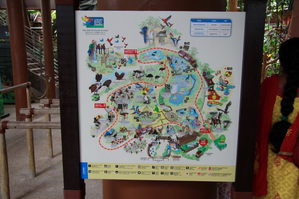 Сингапур. План парка птиц.